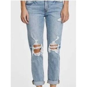 Eunina Women's Size 13‎ Blue Jeans Frankie Low Rise Girlfriend Distressed